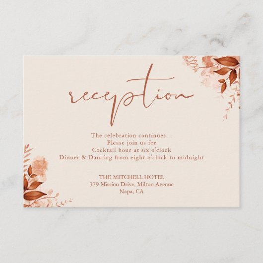 Herfst Herfst Terracotta rustieke bruiloft recepti Informatiekaartje (Voorkant)