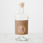 Herfst Herfst Terracotta rustieke Waterverf bruilo Likeurfles Etiket (Voorkant)