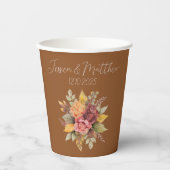 Herfst Herfst Terracotta rustieke Waterverf bruilo Papieren Bekers (Voorkant)