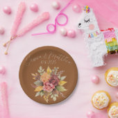 Herfst Herfst Terracotta rustieke Waterverf bruilo Papieren Bordje (Feest)