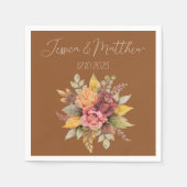 Herfst Herfst Terracotta rustieke Waterverf bruilo Servet (Voorkant)