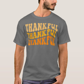 Herfst herfst Thankful Retro Groovy Thanksgiving F T-shirt