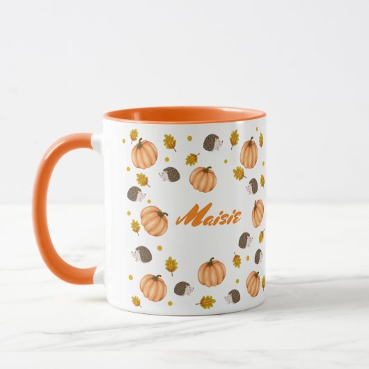 Herfst Herfst Thanksgiving Hedgehogs en pompoenen Mok (Links)
