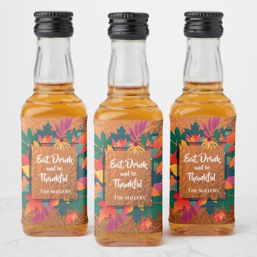 Herfst herfst Thanksgiving lekt op koper Likeurfles Etiket (Flessen)