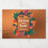 Herfst herfst Thanksgiving lekt op koper Likeurfles Etiket (Enkel label)