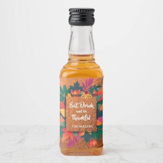 Herfst herfst Thanksgiving lekt op koper Likeurfles Etiket (Voorkant)