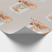 Herfst Herfst Thanksgiving Mason Jar Rustic Pineco Cadeaupapier (Hoek)