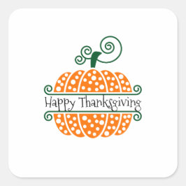 Herfst, Herfst, Thanksgiving, Monogram Pompoen Vierkante Sticker