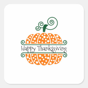 Herfst, Herfst, Thanksgiving, Monogram Pompoen Vierkante Sticker