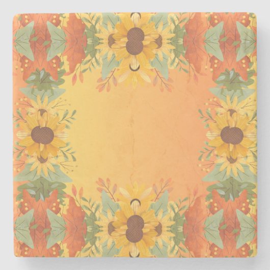 Herfst Herfst Thanksgiving Oogst Bloemen Bloemen Stenen Onderzetter (Voorkant)