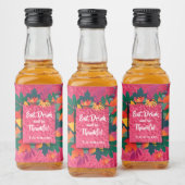 Herfst herfst Thanksgiving op warm roze Likeurfles Etiket (Flessen)