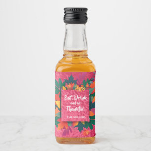 Herfst herfst Thanksgiving op warm roze Likeurfles Etiket