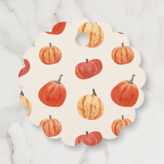 Herfst Herfst Thanksgiving Partij Waterverf Pompoe Bedankjes Labels (Achterkant)