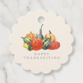 Herfst Herfst Thanksgiving Partij Waterverf Pompoe Bedankjes Labels (Voorkant)
