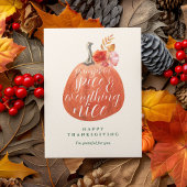 Herfst Herfst Thanksgiving Partij Waterverf Pompoe Briefkaart