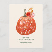 Herfst Herfst Thanksgiving Partij Waterverf Pompoe Briefkaart (Voorkant)