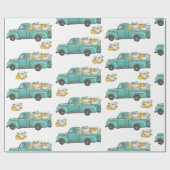 Herfst Herfst Thanksgiving Pompoen Truck Cadeaupapier (Vlak)