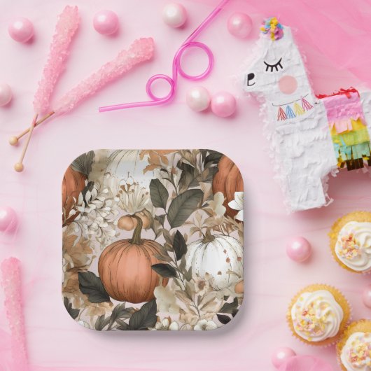 Herfst / Herfst Thanksgiving pompoenen Papieren Bordje (Feest)