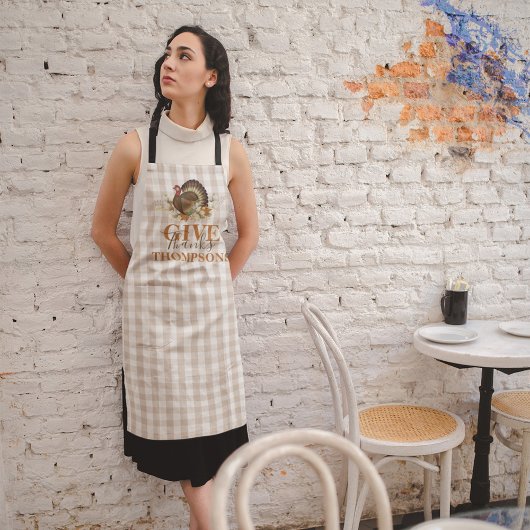 Herfst Herfst Thanksgiving Turkije Buffalo Check Schort