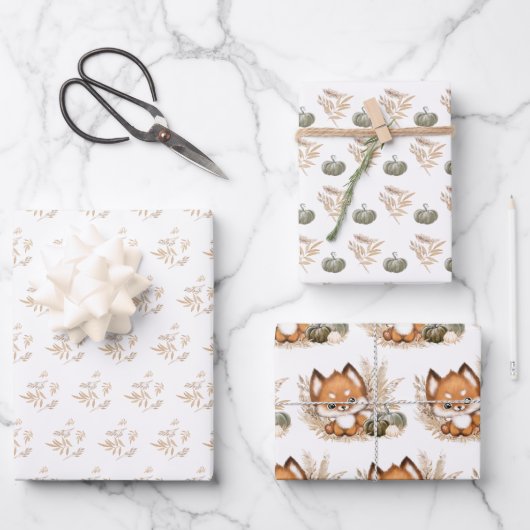 Herfst herfst Thanksgiving vossenvellen papier voo Inpakpapier Vel (Voorkant)