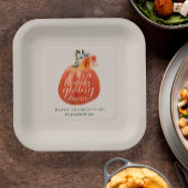 Herfst Herfst Thanksgiving Waterverf Pompoen Papieren Bordje