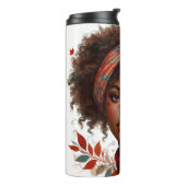  HERFST HERFST THEMA AFRO-AMERIKAANSE VROUW THERMOSBEKER (Gedraaid links)