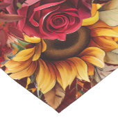 Herfst herfst thema bordeaux rozen zonnebloemen korte tafelloper (Hoek)