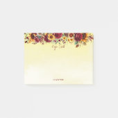 Herfst herfst thema bordeaux rozen zonnebloemen post-it® notes (Voorkant)