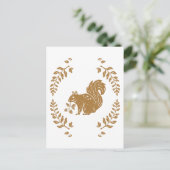 Herfst Herfst thema stempel stijl eekhoorn Briefkaart (Staand voorkant)