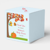 Herfst Herfst Tree en Schattige Birds Baby shower Bedankdoosjes (Achterkant)