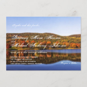 Herfst herfst Trees Lake Country Wedding Invitatio Kaart