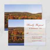 Herfst herfst Trees Lake Country Wedding RSVP-kaar RSVP Kaartje (Voorkant / Achterkant)