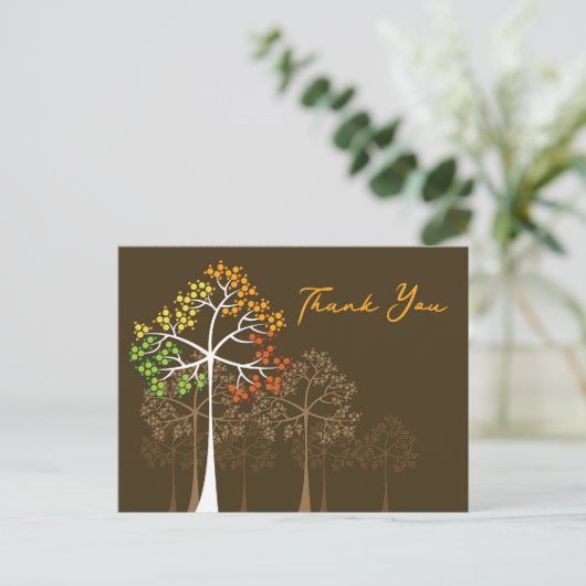 Herfst herfst Trees Rustic Aangepast Dank u Briefk Briefkaart (Staand voorkant)