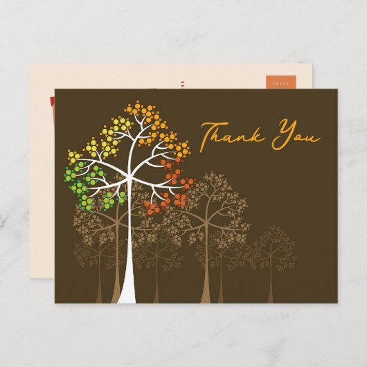 Herfst herfst Trees Rustic Aangepast Dank u Briefk Briefkaart (Voorkant / Achterkant)