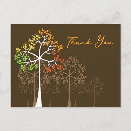 Herfst herfst Trees Rustic Aangepast Dank u Briefk Briefkaart (Voorkant)