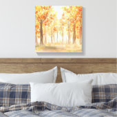 Herfst herfst Trees Sinaasappel laat Waterverf Canvas Afdruk (Insitu (Slaapkamer))