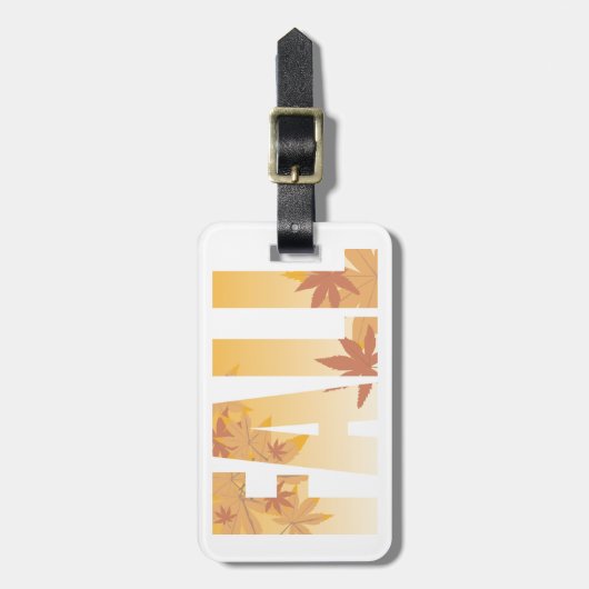Herfst Herfst Typografie Ontwerp met bladeren Bagagelabel (Voorkant verticaal)