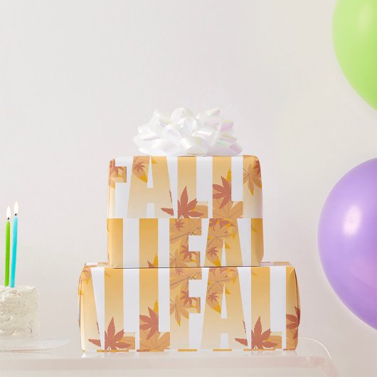 Herfst Herfst Typografie Ontwerp met bladeren Cadeaupapier
