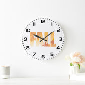 Herfst Herfst Typografie Ontwerp met bladeren Grote Klok