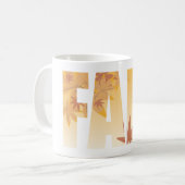 Herfst Herfst Typografie Ontwerp met bladeren Koffiemok (Voorkant links)