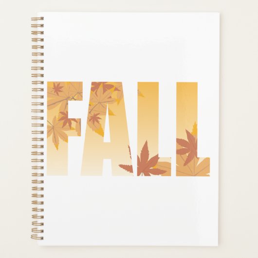 Herfst Herfst Typografie Ontwerp met bladeren Planner (Voorkant)