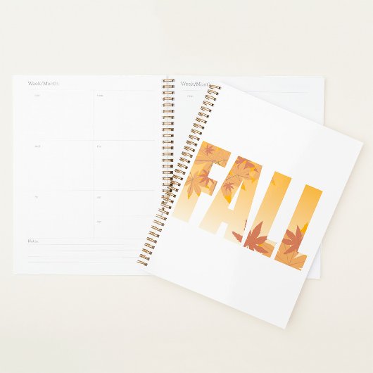 Herfst Herfst Typografie Ontwerp met bladeren Planner