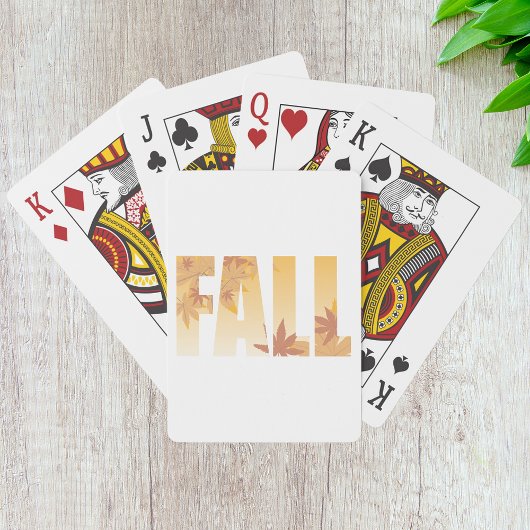 Herfst Herfst Typografie Ontwerp met bladeren Pokerkaarten
