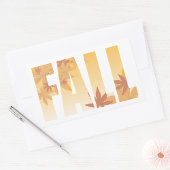 Herfst Herfst Typografie Ontwerp met bladeren Rechthoekige Sticker