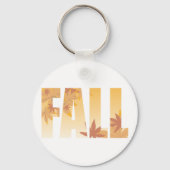 Herfst Herfst Typografie Ontwerp met bladeren Sleutelhanger (Voorkant)