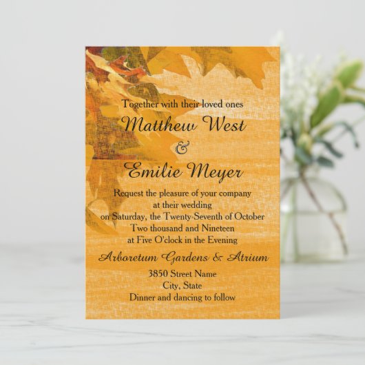 Herfst - herfst - Uitnodiging tot bruiloft (Staand voorkant)