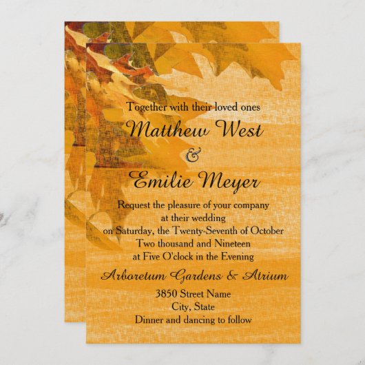 Herfst - herfst - Uitnodiging tot bruiloft (Voorkant / Achterkant)