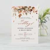 Herfst herfst verlaat roestend land boho bruiloft  kaart (Staand voorkant)