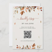 Herfst herfst verlaat roestend land boho bruiloft  kaart (Achterkant)