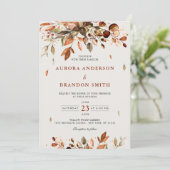 Herfst herfst verlaat roestend land boho bruiloft  kaart (Staand voorkant)